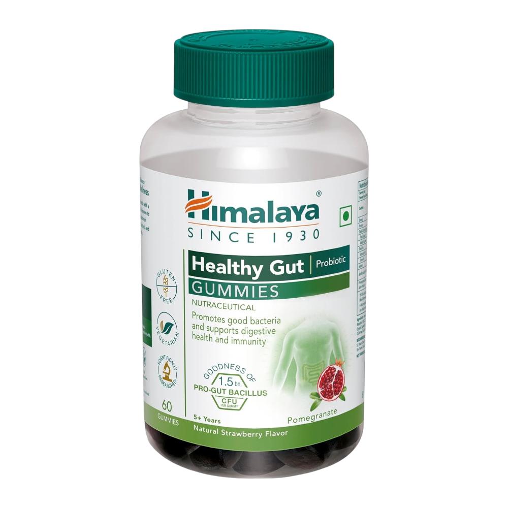 

Himalaya Healthy Gut Probiotic Gummies Pack Of 60 Supports Digestive Health Boosts Immunity With Natural Strawberry Flavor For Adults And Kids