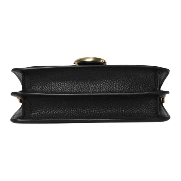COACH Tabby Polished Pebbled Leather Shoulder Bag, Crossbody Bag Mini Women's Black 76197-B4BK