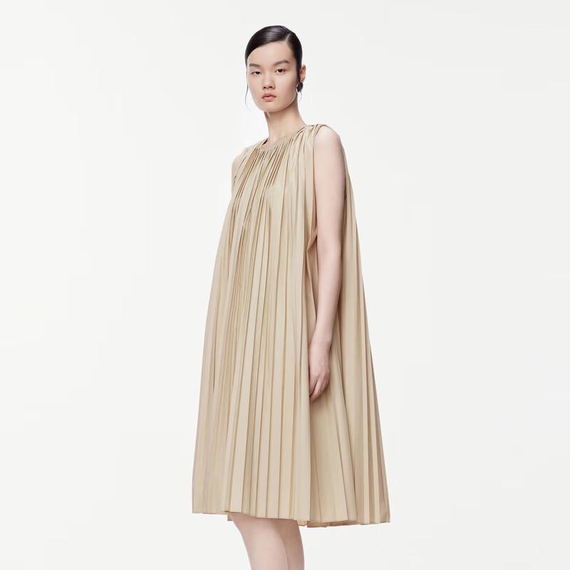 JNBY 2024 Summer Slim Fit Sleeveless Round Neck Dress