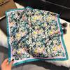 French Light Luxury Floral Small Square Scarf Simulation Silk Printing Silk Scarf Headscarf Women's Spring and Summer Scarf Temperament Scarf Scarf N