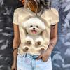 Stylish Simple Animal Short Sleeve Printed Top Comfortable T-Shirts Women’s