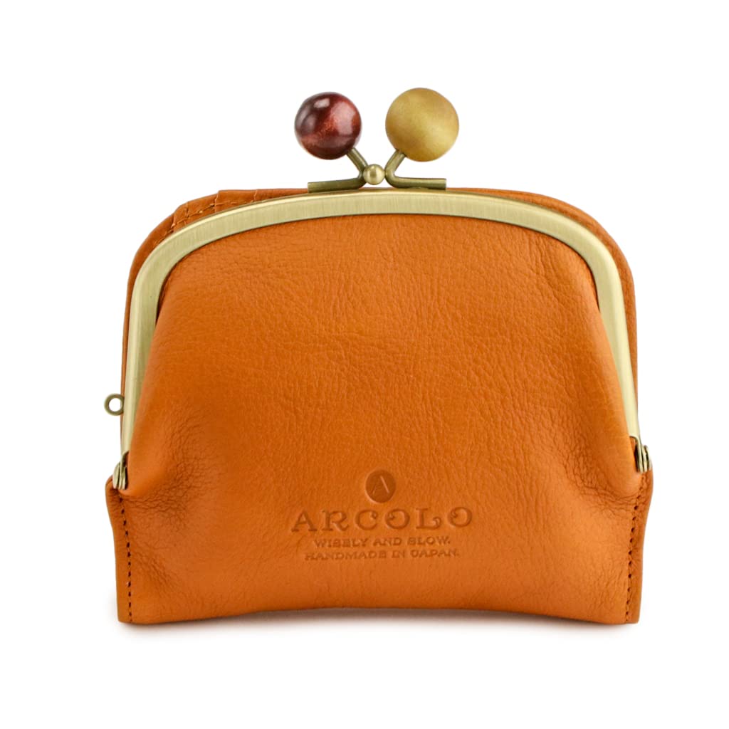 ARCOLO Bifold Wallet with Made in Mustard Women's Clasp, Japan,