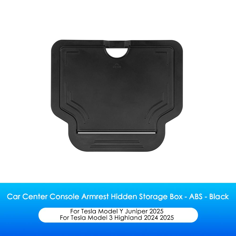 Heenvn Center Console Hidden Storage Box For Tesla Model 3 Highland Model Y Juniper 2025 2026 ABS Armrest Hidden Cover Interior