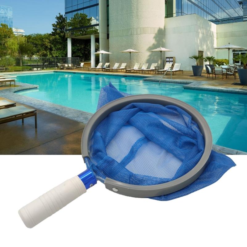Convenient Pool Leaf Net Catcher with Blue Mesh Aluminum Handle Skimmer Swimming Pool Cleaning Tool Accessories
