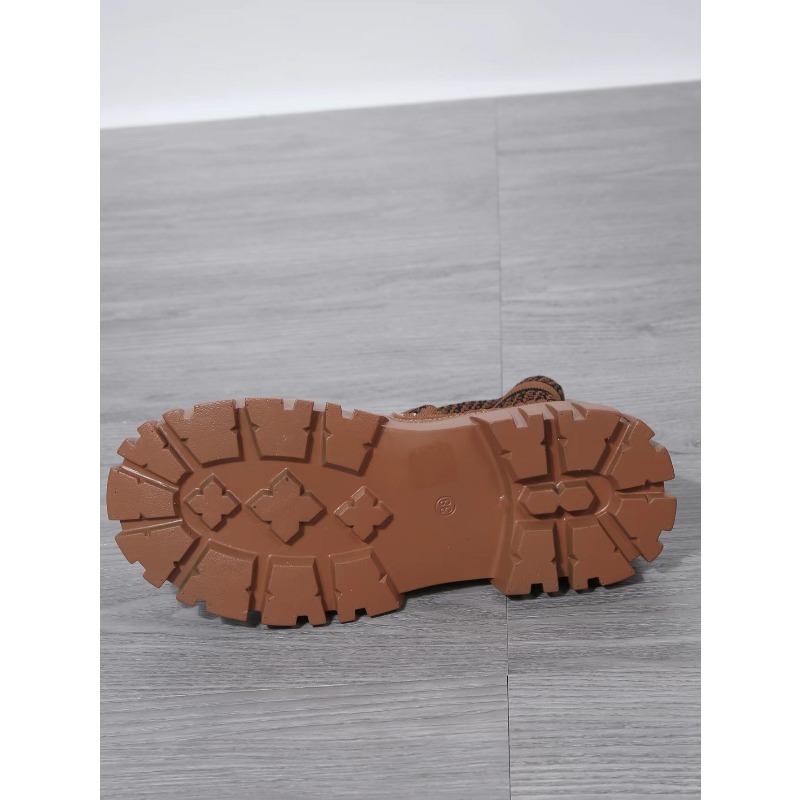 2025 Thick Sole Martin Boots Women's Plus Size Warm Knitted Platform Martin Boots New Plus Size