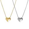 Fashion Love-heart Pendant Necklace for Women Metal Long Chain Adjustable Clavicle Chain Jewelry New Year Gift