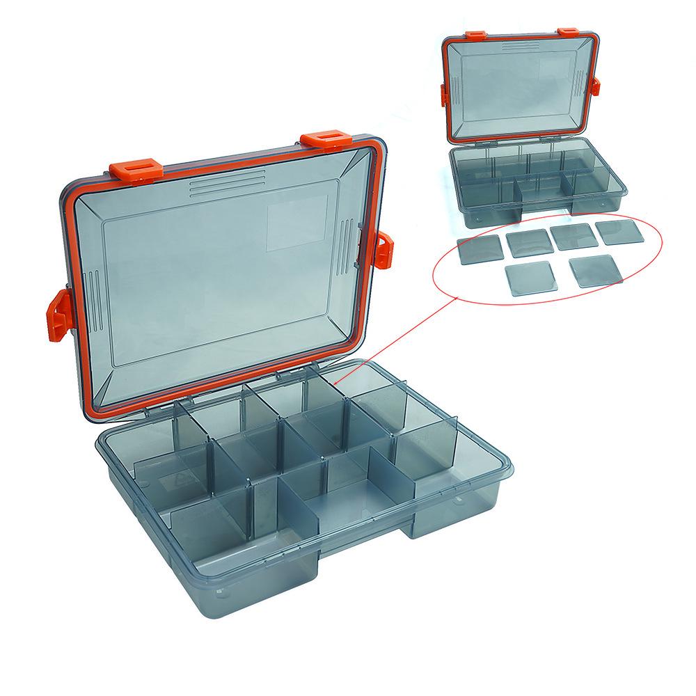 Portable Fishing Tackle and Accessories Storage Box with Frog Lure and Rod Float