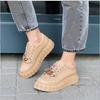 Chain Leather Upper Board Shoes Sneakers Large Size Women 'S Shoes Flat Single Shoe Four Seasons Strap Casual Shoes 41 -43