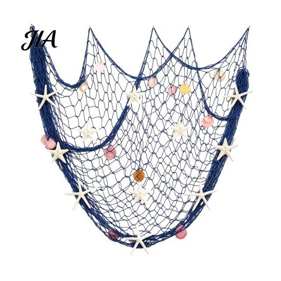 Ocean Inspired Backdrop Fishing Net Wall Decoration, Lighted Coastal Art, Light-Up Decorative Theme Room Decorations Netting Hanging for Beach