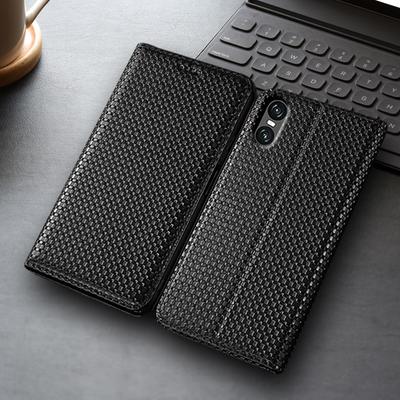 Matowa Trawa Prawdziwa Skóra Etui Klapkowe do Sony Xperia 1 5 10 II III IV V VI VII Plus Portfel Etui na Telefon Odporne na Zarysowania