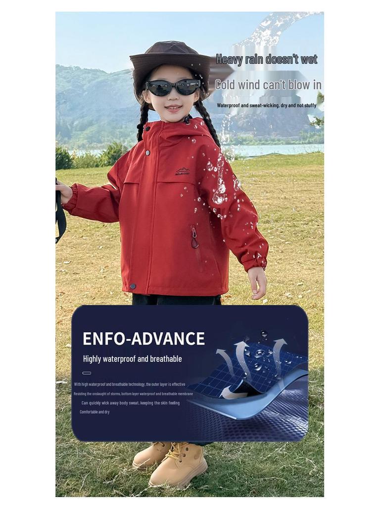 2025 Kids' Three-in-One Windbreaker Jacket - Spring/Autumn Style for Boys and Girls