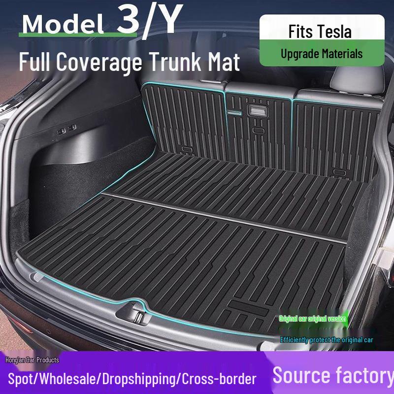 2025 Tesla Model Y/3 One-Piece Trunk Mat & Rear Seat Pad