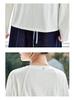 Women's Long Sleeve White Combed Cotton T-Shirt with Striped Knit Shawl - New Style for Spring 2026.