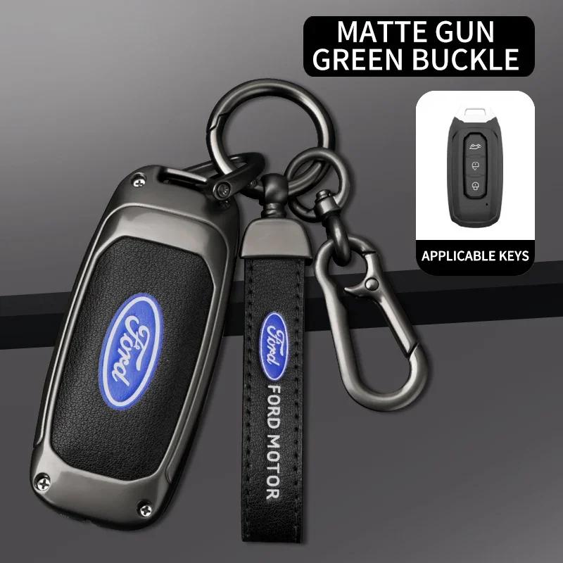 

Car Sticker Ford New 2025 Hot Zinc Alloy Leather Car Smart Remote Key Cover Case Keyless for Ford Territory EV Equator Protector