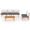 3 Piece Garden Lounge Set with Cushions Solid Acacia Wood