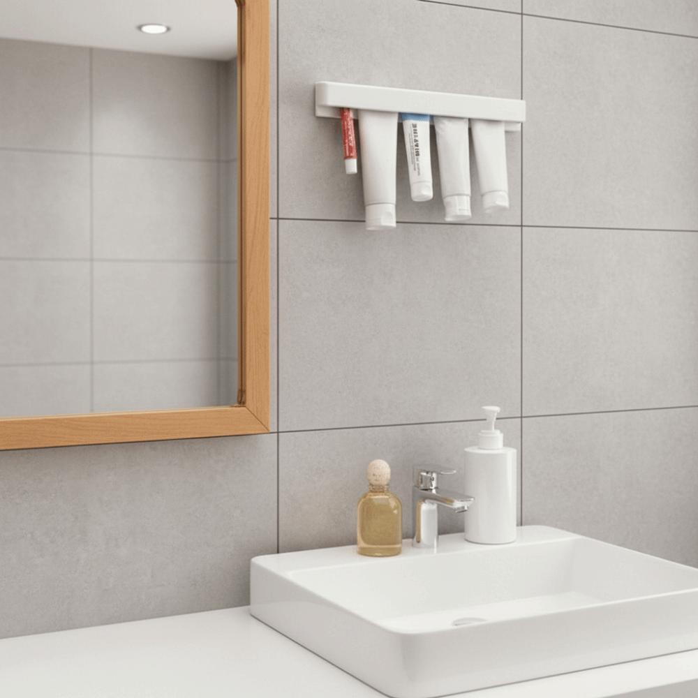 Wall Mounted Long Toothpaste Holder Large Capacity Facial Cleanser Clip Toothpaste Clip Bathroom