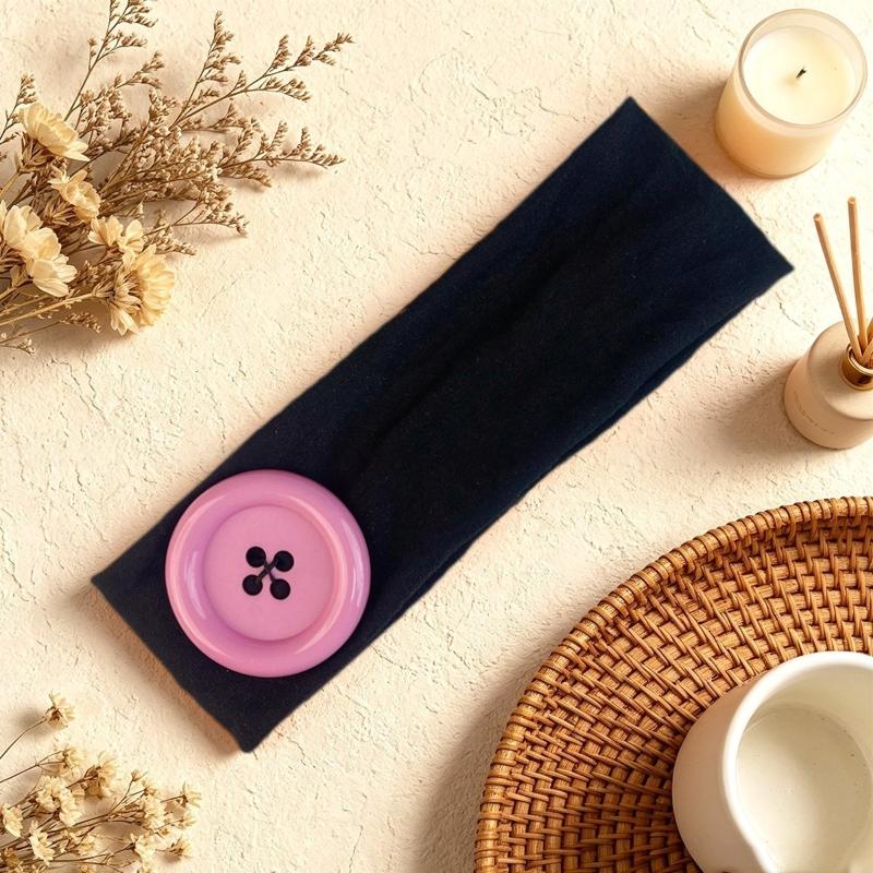 Summer Dopamine Large Button Wave Dot Headband Fashionable Ins Style Elastic Headband Colorful Hair Accessories For Women Girls