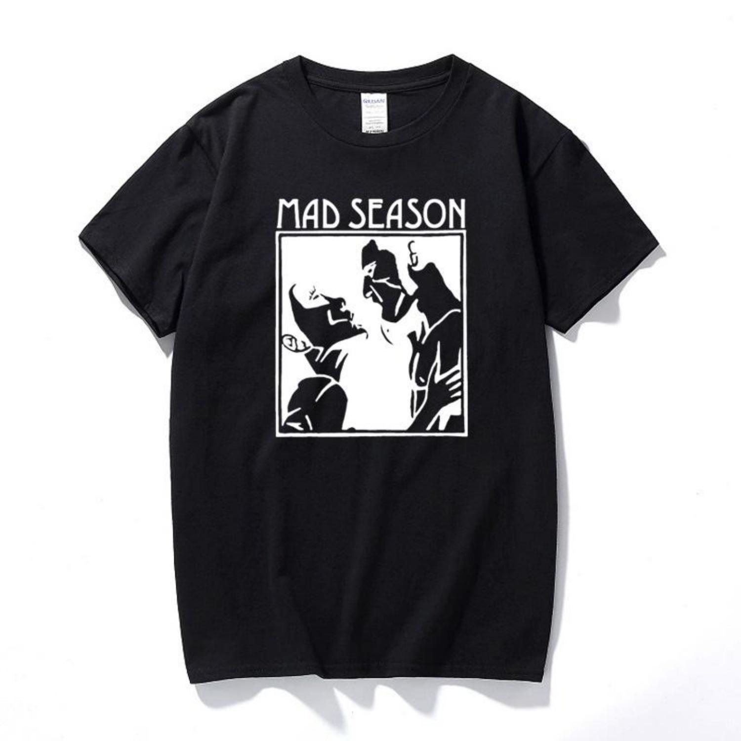 

Mad Season Above Футболка Музыка Гранж Рок Alice In Chains Screaming Trees Женская Мужская Футболка Харадзюку Ретро Футболка S чёрный