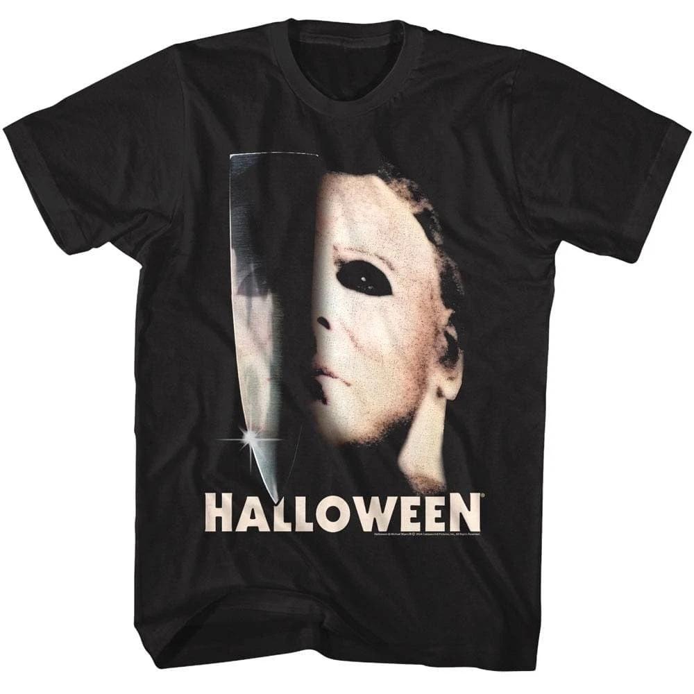 Halloween Mask Knife Reflection Men s T Shirt L