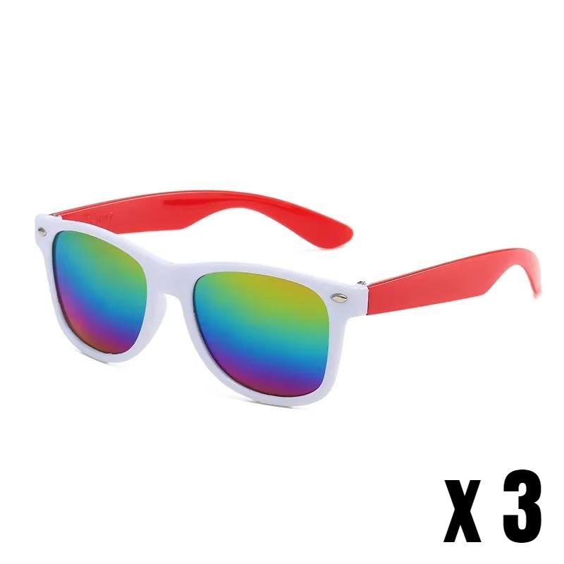 3PCS/Pack Boys Girls Contrasting Colors Square Sunglasses Eyewear Kids Summer Beach Outdoor UV Protection Sun Shades Eyeglasses