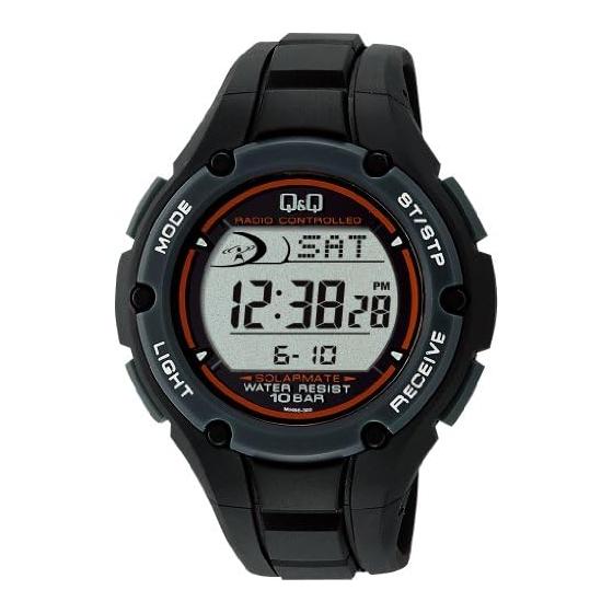 

[Citizen Q&Q] Watch Cue and Cue 10 ATM Water Resistant Digital Radio Watch Solar Chronograph MHS6-300 Men s Black