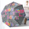 1 Stück Automatisch Öffnender/Schließender Regenschirm mit Liebes-Aufdruck, Windfest, Stabiles 8-Rippen-Dach, , Outdoor-Accessoire, Ideal als Geschenk yy251117087