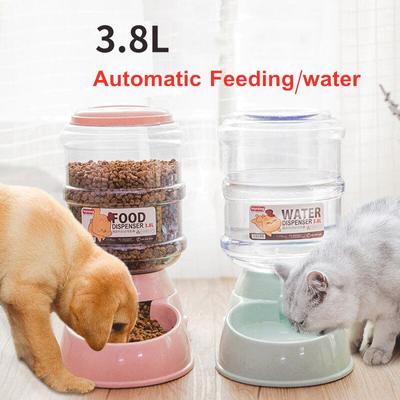 Comederos automáticos para perros de 3,8 l, botella de agua de plástico, cuenco para comida y bebida para gatos, dispensador de agua, cuenco para comida para mascotas, suministros para mascotas