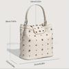 Riveted Carry-on Bag Large Capacity, White Leather Single Shoulder Bag, Fashionable Zipper Chain Diagonal Cross Bags