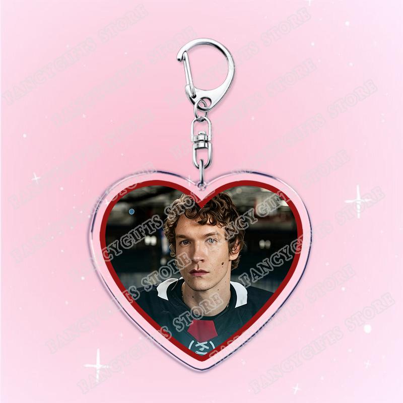 Heated Rivalry BL TV Show Heart Keychain for Accessories Shane Hollander Ilya Rozanov Love Keyring Jewelry Fans Friends Gifts