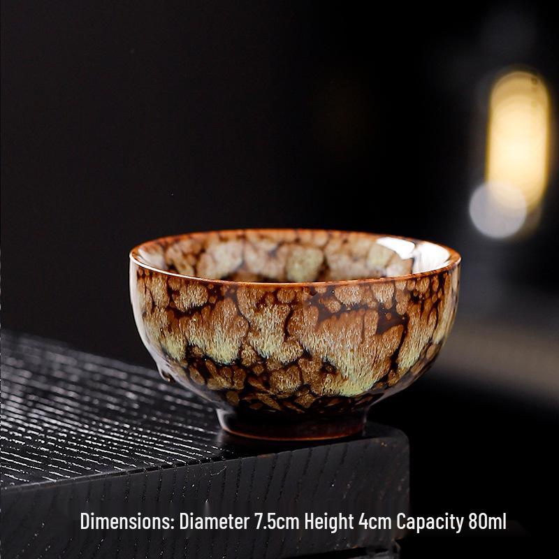 Jian Zhan Master Kung Fu Tea Cup - Single Ceramic Kiln-Change Tea Bowl 80ml
