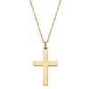 18K Gold Mini Edelstahl Poliertes Kreuz Halskette für Damen