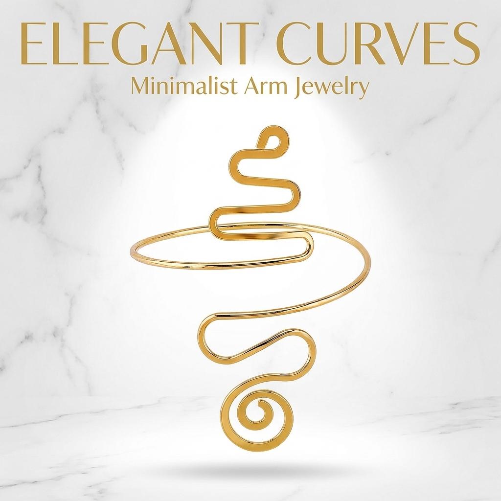 

Geometric Line Wire Wrapped Open Upper Arm Cuff Bracelet Minimalist Boho Adjustable Armband Body Jewelry For Women