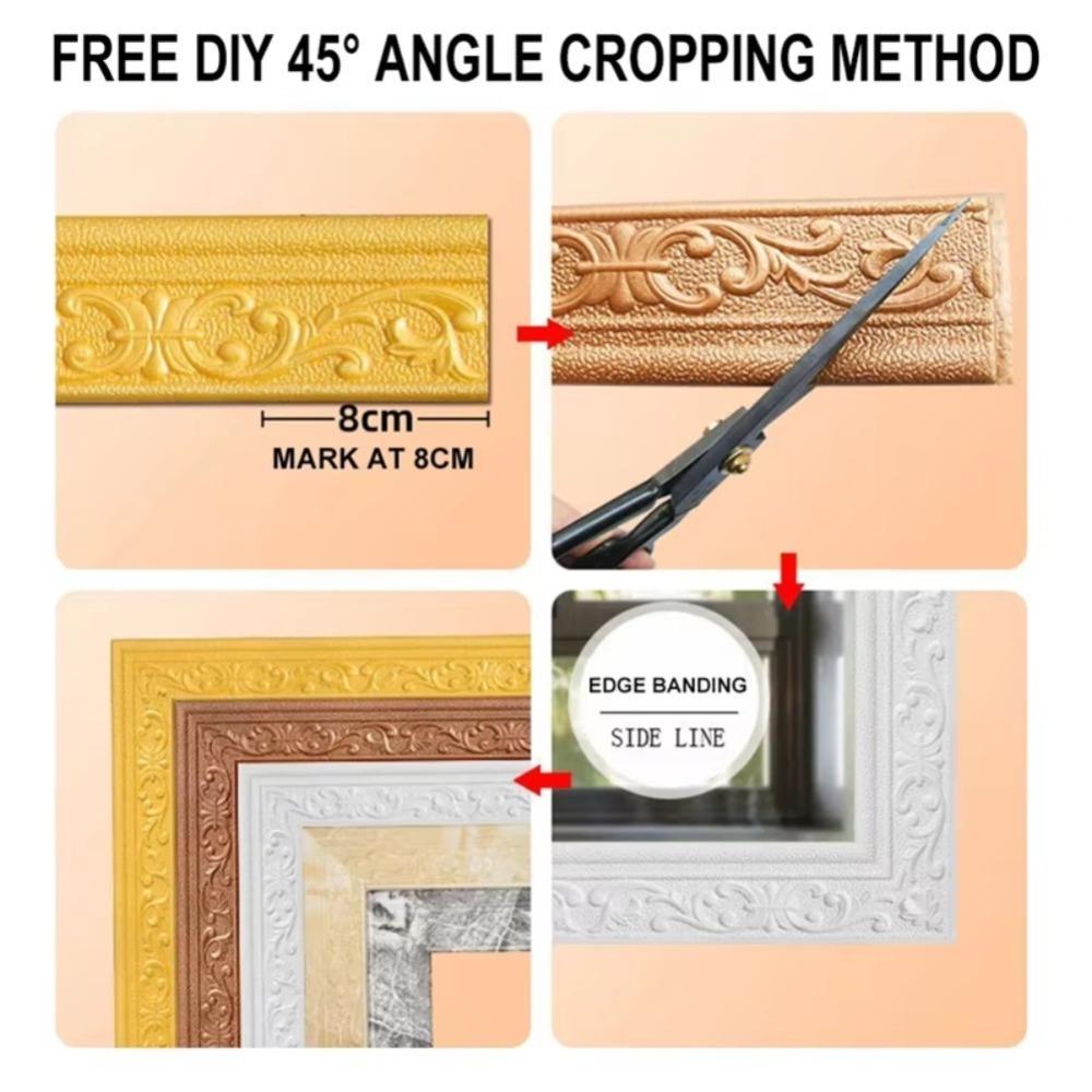 3D Wall Skirting Border Trim Self Adhesive Waterproof Baseboard Wallpaper Sticker for Home Room Decoration Living Room Decor