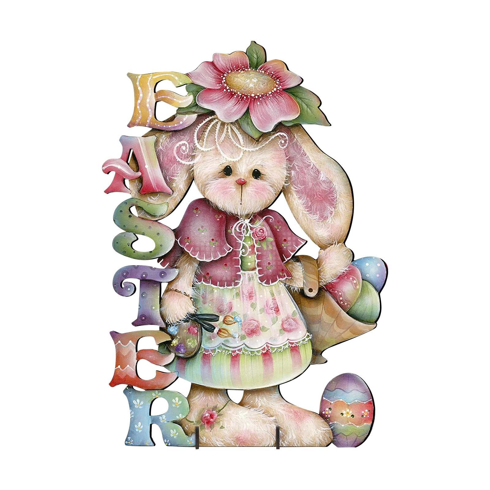 

(SU)Акриловый пасхальный кролик, садовый кол, декоративный знак для кролика, весенний декор, украшения для улицы, пасхальные колья