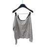 Women's Striped Off-Shoulder Long-Sleeve Cotton Tee—Fashionable, Versatile, Slimming, High-End Feel, Perfect for Spring/Autumn.