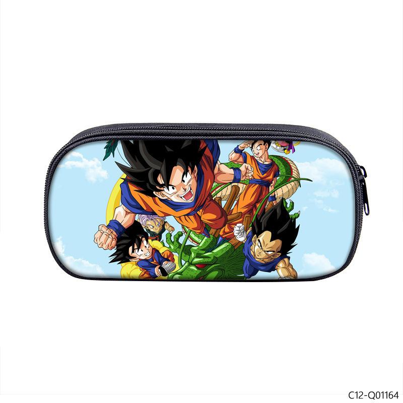 Dragon Ball Printed Polyester Pencil Case Student Stationery Box Portable Pencil Case Multifunctional Storage Bag