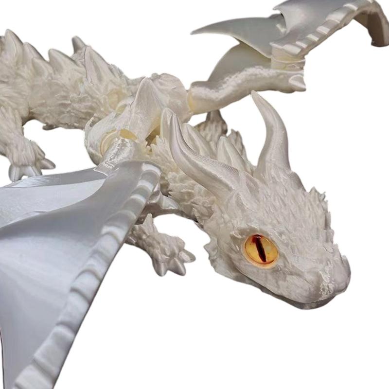 Friendly Plastic Large Horn Dragon Figurine 3D Printed Safe Table Decoration Lightweight Art Piece for Kids Christmas Gift