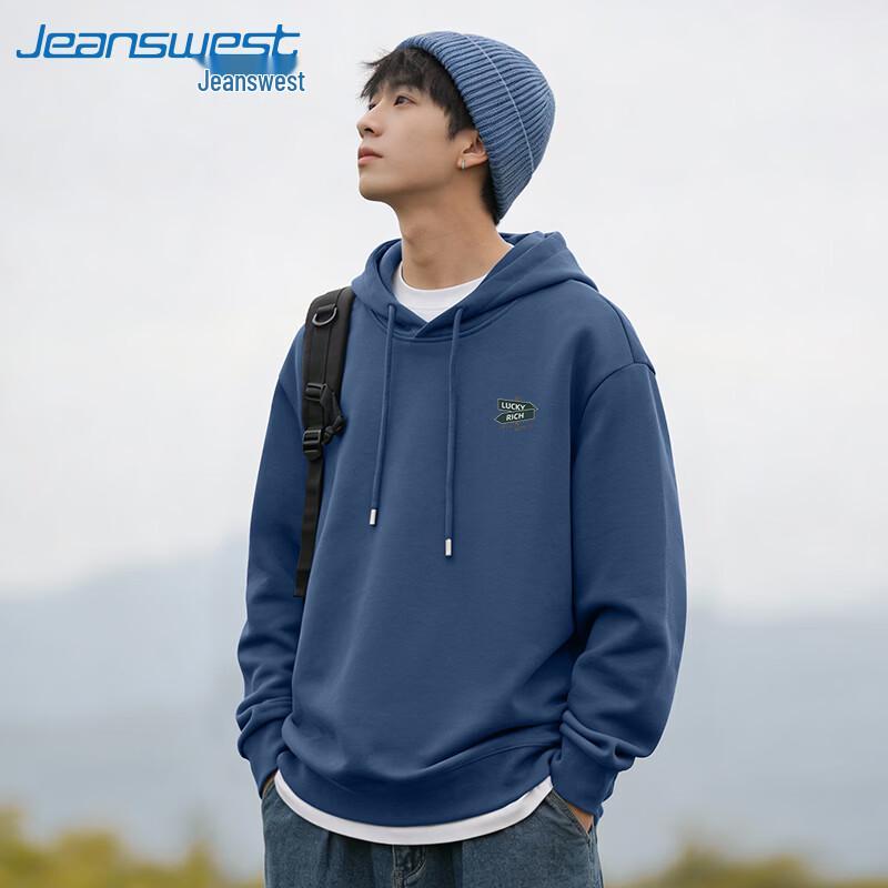 Jeanswest Retro Letter Hooded Pullover Sweatshirt
