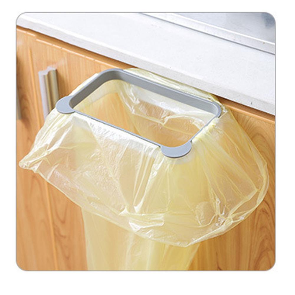 2PCS Stylish Plastic Garbage Bag Holder 7.28in×4.72in×1.38in Grey Hanging Trash Can Trash Bag Holder For Kitchen