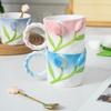 Tulpen Tassen Becher Keramiktassen Wasserkrüge für Mädchen Paar Handarbeiten Hohes Erscheinungsbild Geburtstagsgeschenke Frühlingsfest Geschenke