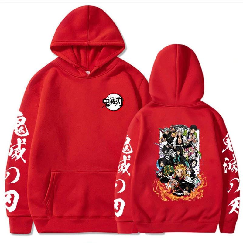 

Худи с аниме-паттерном Demon Slayer для мужчин, удобная толстовка оверсайз на осень и зиму, уличная одежда 3XL