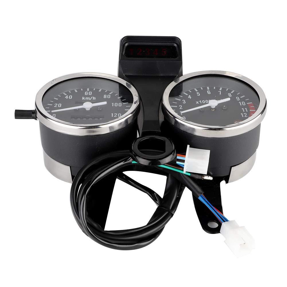 KIMISS Speedometer Gauge, Motorcycle Modified Accessories Speedometer Odometer Tachometer for Suzuki GN125