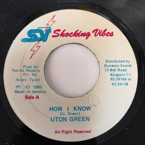 

7inch Record UTAN GREEN How I Know NONE Shocking Vibes 1993 Jamaica Reggae Ska Dub Used