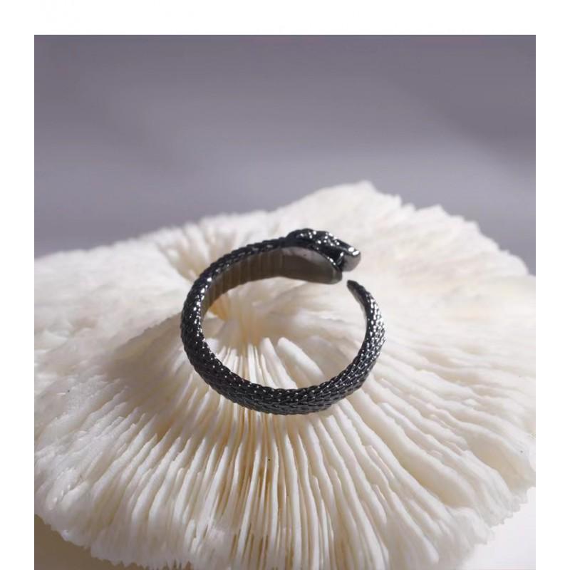 Adjustable Snake Design Mens Ring In Plated Finish Retro Gothic Style Unisex Finger Fashion Forward Individuals
