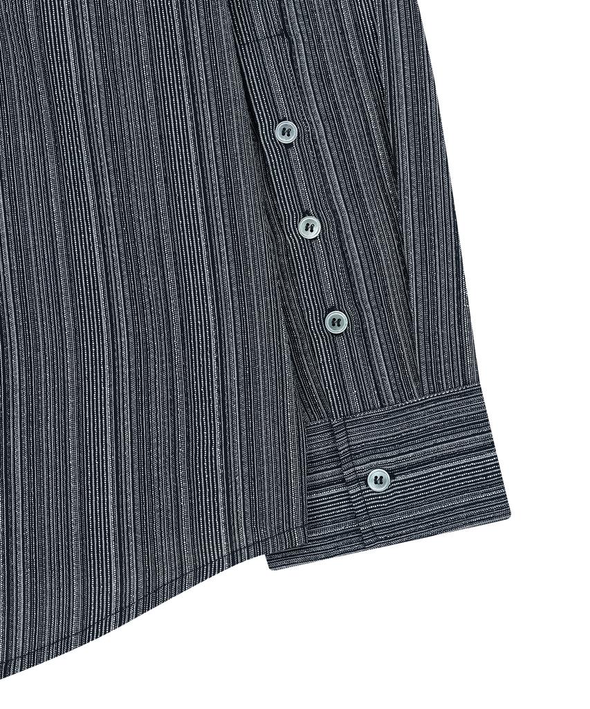 SLOWACID Striped Button Shirt [Navy]