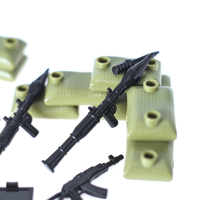 BrickBounty 106 Pcs Weapons - Machine Gun Rifle, Compatible with Major Brand Guns, Minifigure Add On -military Base Toys Soldier Police, World War Ii