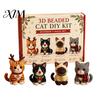 Festliches Feiertagsgeschenk 3D Perlen-Bastelset, Lebensechtes Weihnachtstier-Perlenbastelset, Partygeschenk Handgemachtes Einfaches Stickset für Kinder und Erwachsene Katze