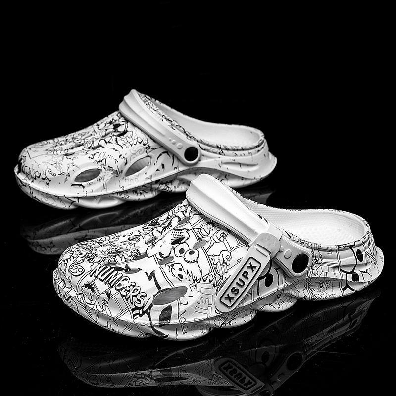 Baotou slippers men's new summer wear non-slip big head sandals men's shit feeling seaside beach hole shoes