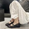 Soft soles are not tired of feet, spring and summer mesh embroidery bow single shoes women's Chinese sexy hollow Mary Jane shoes flats