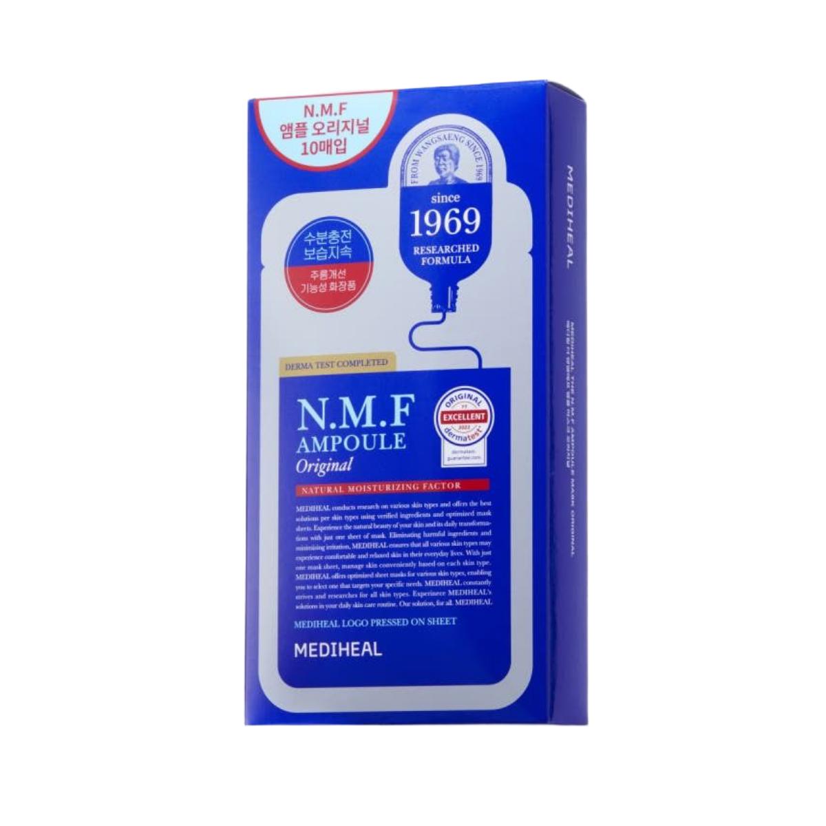 MEDIHEAL The N.M.F Ампульная маска Оригинальная набор из 10 штук Интенсивно увлажняющая маска-патч для барьера кожи 27 мл